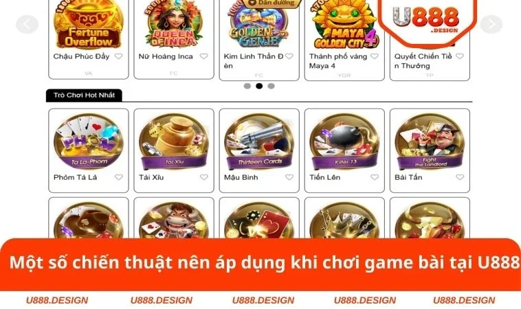 Một số chiến thuật nên áp dụng khi chơi game bài tại U888