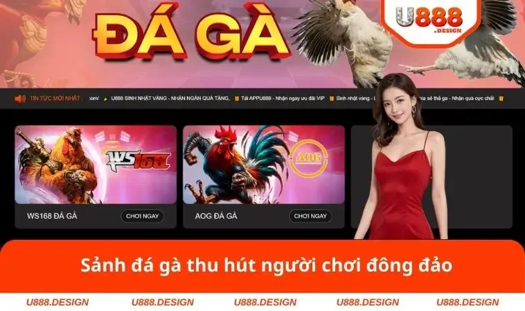 Sảnh đá gà thu hút người chơi đông đảo